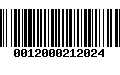 Código de Barras 0012000212024