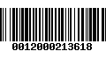 Código de Barras 0012000213618