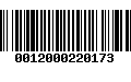 Código de Barras 0012000220173