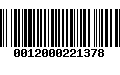 Código de Barras 0012000221378