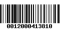 Código de Barras 0012000413810