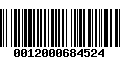 Código de Barras 0012000684524