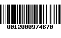 Código de Barras 0012000974670