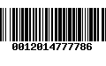 Código de Barras 0012014777786