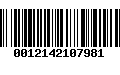 Código de Barras 0012142107981