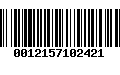 Código de Barras 0012157102421