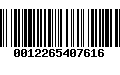 Código de Barras 0012265407616