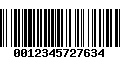 Código de Barras 0012345727634