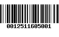 Código de Barras 0012511605001