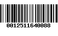 Código de Barras 0012511640088