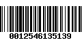 Código de Barras 0012546135139