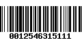 Código de Barras 0012546315111