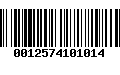 Código de Barras 0012574101014