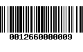 Código de Barras 0012660000009