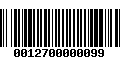 Código de Barras 0012700000099