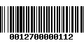 Código de Barras 0012700000112