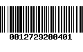 Código de Barras 0012729200401