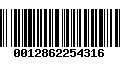 Código de Barras 0012862254316
