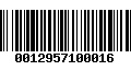 Código de Barras 0012957100016