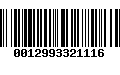 Código de Barras 0012993321116