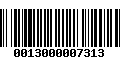 Código de Barras 0013000007313