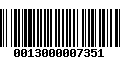 Código de Barras 0013000007351