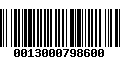 Código de Barras 0013000798600