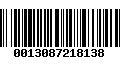 Código de Barras 0013087218138