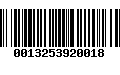 Código de Barras 0013253920018