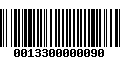 Código de Barras 0013300000090