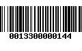 Código de Barras 0013300000144