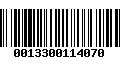 Código de Barras 0013300114070