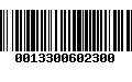 Código de Barras 0013300602300