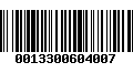 Código de Barras 0013300604007