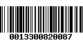 Código de Barras 0013300820087