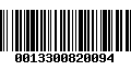 Código de Barras 0013300820094