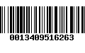 Código de Barras 0013409516263