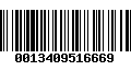 Código de Barras 0013409516669