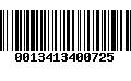 Código de Barras 0013413400725