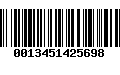 Código de Barras 0013451425698