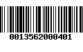 Código de Barras 0013562000401