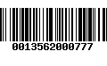 Código de Barras 0013562000777