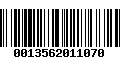 Código de Barras 0013562011070