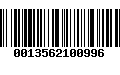 Código de Barras 0013562100996