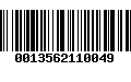 Código de Barras 0013562110049