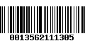 Código de Barras 0013562111305