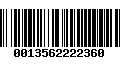 Código de Barras 0013562222360