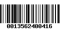 Código de Barras 0013562400416