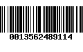 Código de Barras 0013562489114