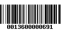 Código de Barras 0013600000691